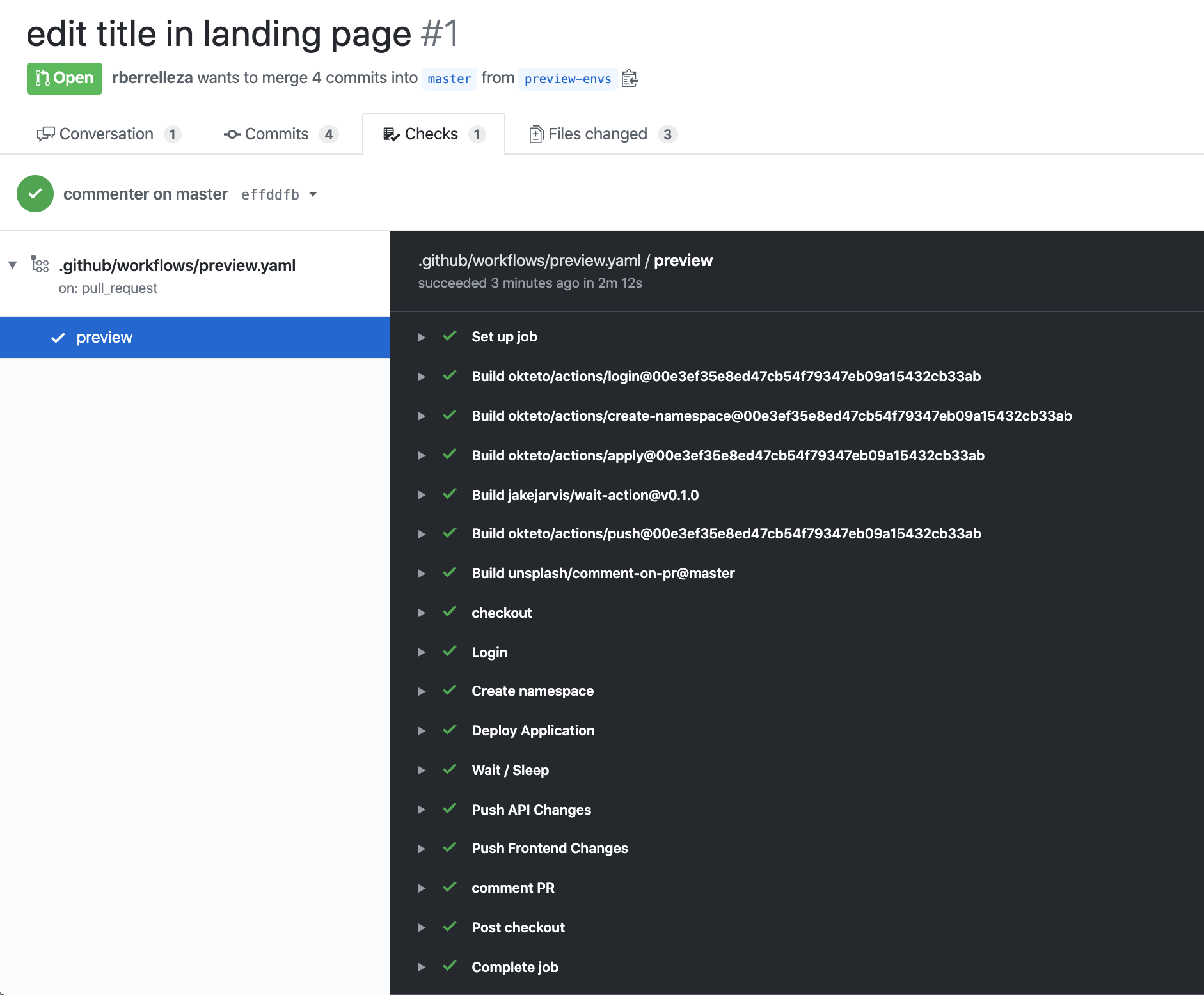 GitHub workflows previews